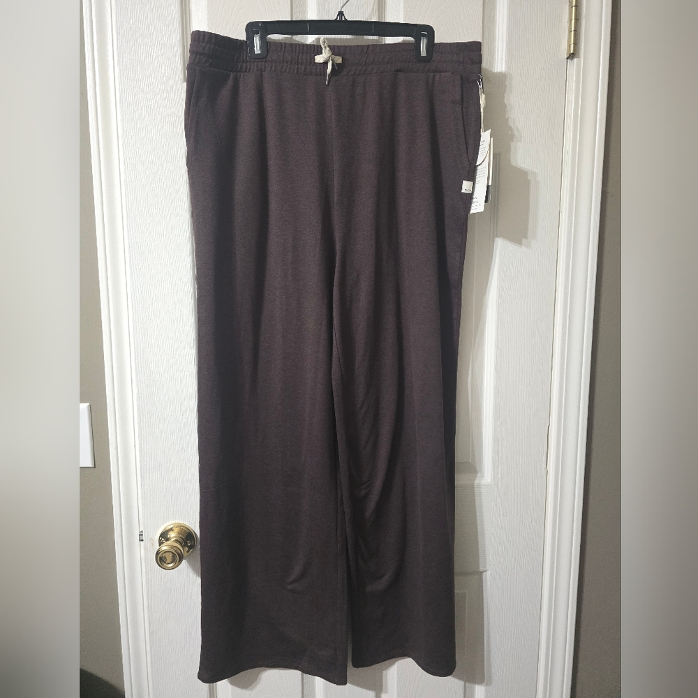 NWT Vuori Halo Essential Wide Leg Lounge Pants in Java Heather, Size XXL. - Picture 2 of 14